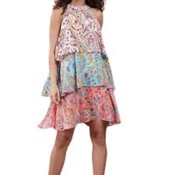 C.P. Company Dresses & Skirts - NY & Company Paisley print 3 tier swing‎ Dress Size M Sleeveless Halter